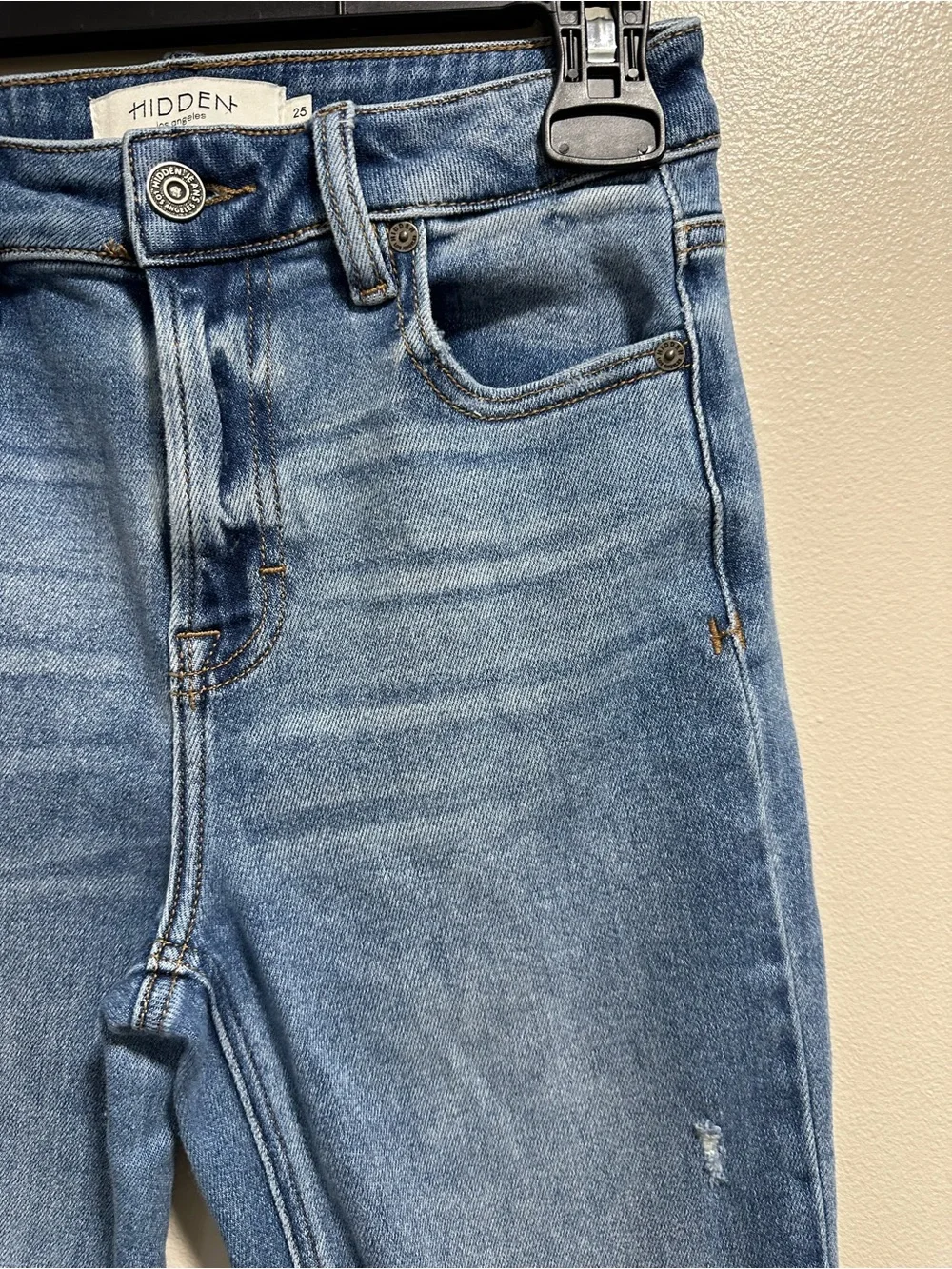 Women’s Hidden Distressed High Rise Mom Jeans